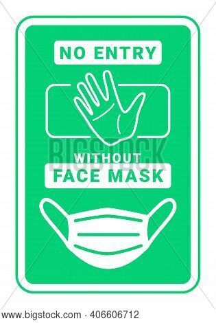 Face Mask And Face Covering Required Vector
