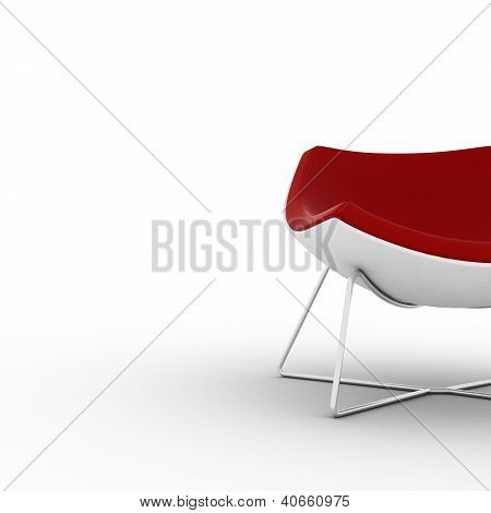 Modern Red Chair Isolated On White