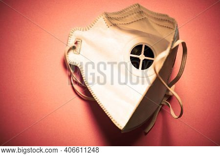 Heart Toned Image Of Face Mask For Viruses Protection. Health Care And Medicine Backgrounds