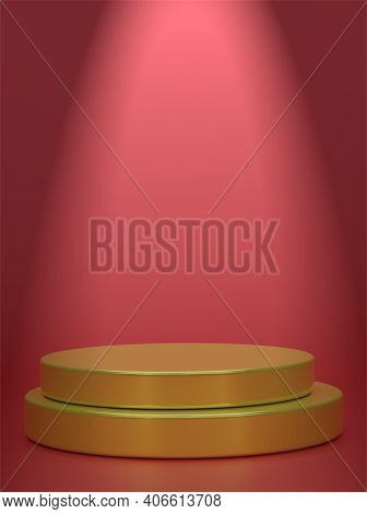 Vertical Picture Golden Geometric Sphere Background Display Podium Prototype Simple Podium And Comme