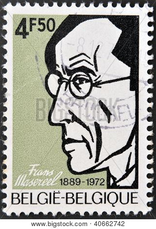 Belgie - cca 1973: Známka vytištěna v Belgii ukazuje Frans Masereel cca 1973