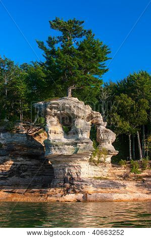 Chapelle Rock en photo roches National Shore, lac supérieur
