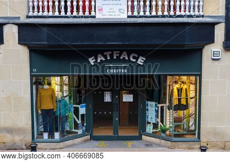 Chester; Uk: Jan 29, 2021: The Fat Face Store On Eastgate Street
