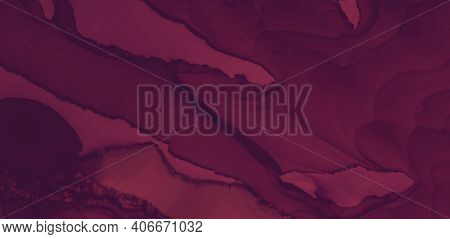 Red Wine Splash. Watercolor Maroon Template. Graphic Burgundy Banner. Bright Maroon Texture. Color W