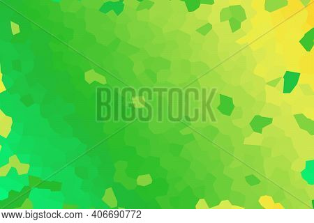 Green And Yellow Low Poly Crystal Background. Polygon Design Pattern. Illustration, Low Polygon Back
