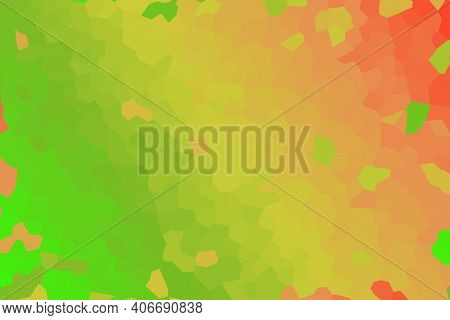 Green-yellow-red Low Poly Crystal Background. Polygon Design Pattern. Illustration, Low Polygon Back