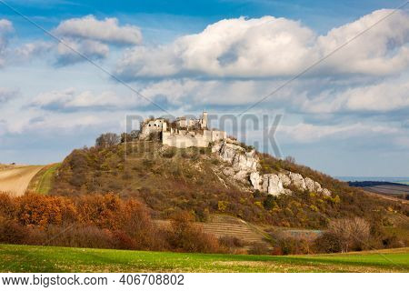Falkenstein Castle in autumn, Austria