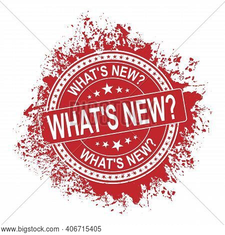 Red Round Waths New Rubber Stamp On White Background