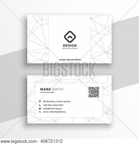 Low Poly Style Geometric White Business Card Design