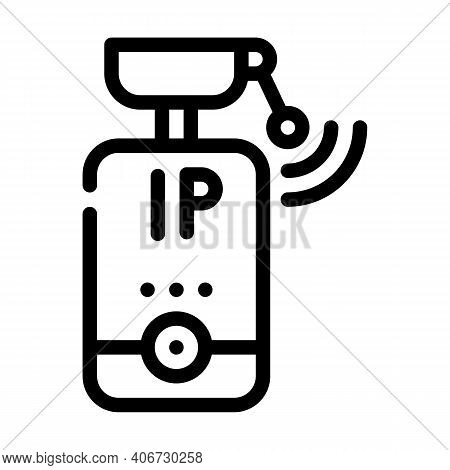 Ip Camera Line Icon Vector Illustration Flat