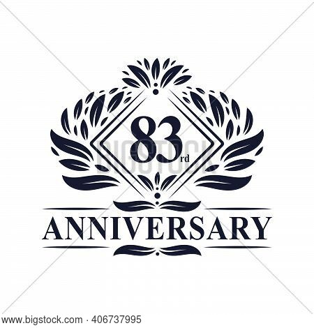 83 Years Anniversary Logo, Luxury Floral 83rd Anniversary Logo.