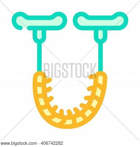 Chainsaw Tool Color Icon Vector Illustration Flat
