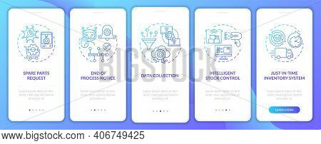 M2m Communication Variety Onboarding Mobile App Page Screen With Concepts. End Process Notice, Data 