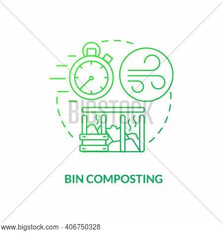 Bin Composting Concept Icon. Composting Method Idea Thin Line Illustration. Recycling Food Waste In 
