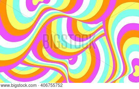 Psychedelic Groovy Background. Vector Illustration.