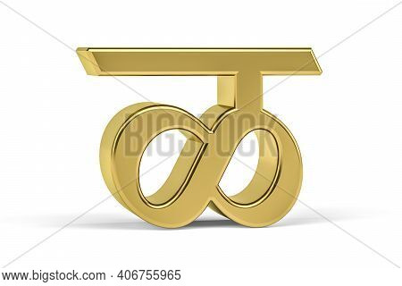 Golden Indian Letter - 3d Indian Letter On White Background - Translation: Letter 