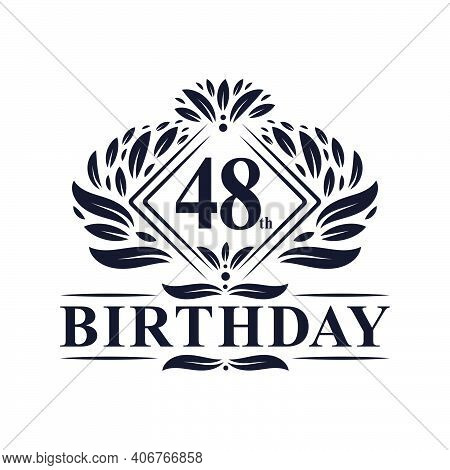 48 Years Birthday Logo, Luxury 48th Birthday Celebration.