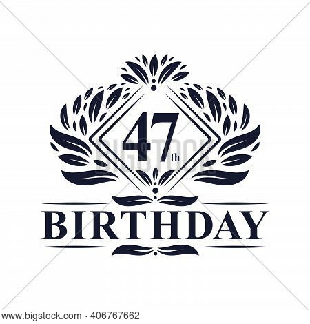 47 Years Birthday Logo, Luxury 47th Birthday Celebration.