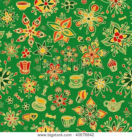 tazze floreale astratto seamless wallpaper pattern di sfondo