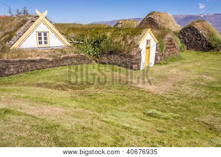 Typical Icelandic Farm  - Glaumber, Iceland.