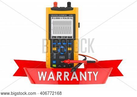 Portable Oscillograph Warranty Concept. 3d Rendering Isolated On White Background