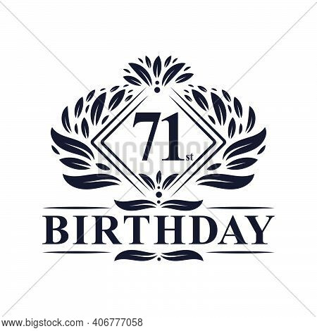 71 Years Birthday Logo, Luxury 71st Birthday Celebration.
