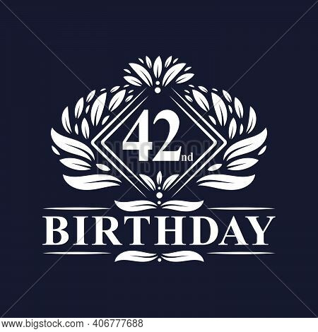 42 Years Birthday Logo, Luxury 42nd Birthday Celebration.