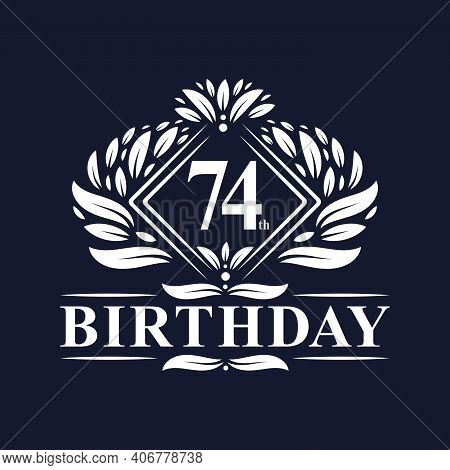 74 Years Birthday Logo, Luxury 74th Birthday Celebration.