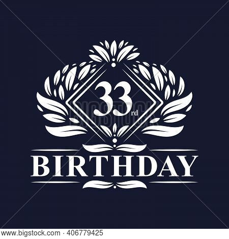 33 Years Birthday Logo, Luxury 33rd Birthday Celebration.