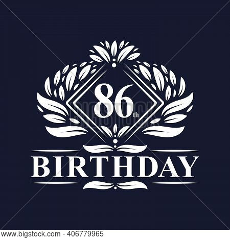86 Years Birthday Logo, Luxury 86th Birthday Celebration.
