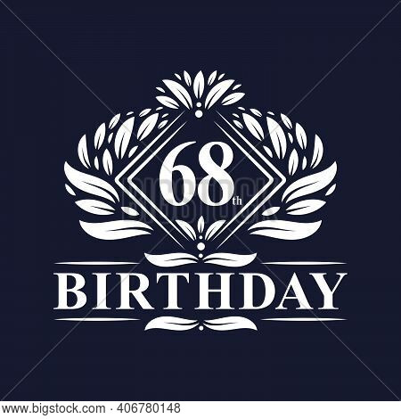 68 Years Birthday Logo, Luxury 68th Birthday Celebration.
