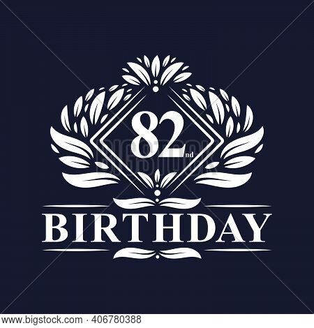 82 Years Birthday Logo, Luxury 82nd Birthday Celebration.