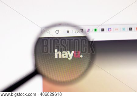 Los Angeles, Usa - 1 February 2021: Hayu Website Page. Hayu.com Logo On Display Screen, Illustrative