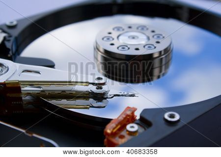 Gros plan du disque dur