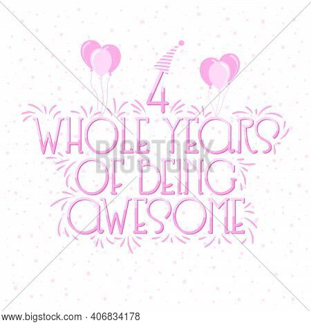 12 Years Birthday And 12 Years Wedding Anniversary Typography Design, 12 Whole Years Of Being Awesom
