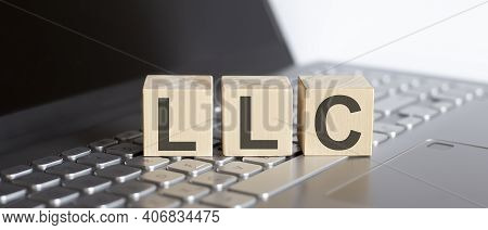 Motivational Words: Llc On A Keyboard Background, Business Concept. Llc - Short Logical Link Control