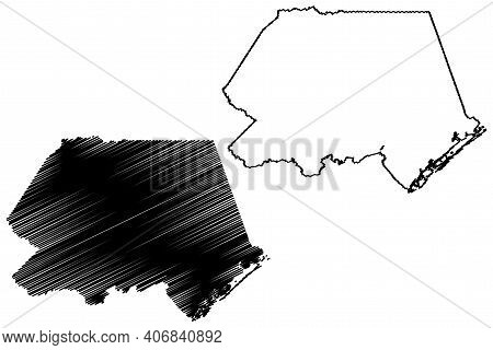 Pender County, North Carolina State (u.s. County, United States Of America, Usa, U.s., Us) Map Vecto