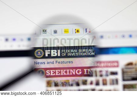 Los Angeles, Usa - 1 February 2021: Fbi Federal Bureau Of Investigation Website Page. Fbi.gov Logo O