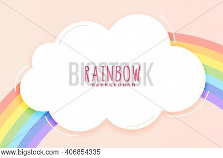 Cute Rainbow And Cloud Background In Pastel Colors