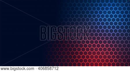 Hexagonal Technology Pattern Mesh Background With Text Space