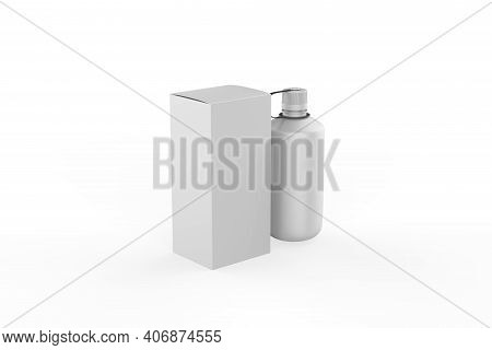 Realistic Mockup Bottle For Drinks. Universal For Different Volumes M Milliliters. Template For The 