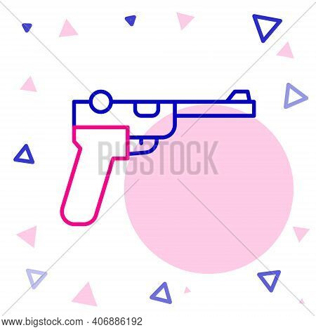 Line Mauser Gun Icon Isolated On White Background. Mauser C96 Is A Semi-automatic Pistol. Colorful O