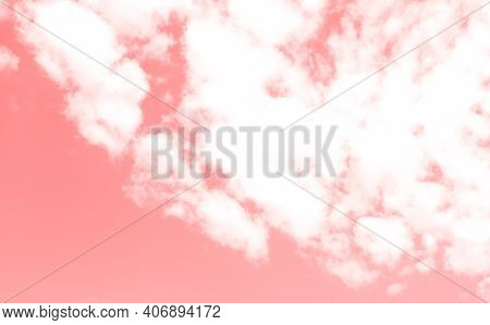 Background Of White Clouds In The Sky. Texture