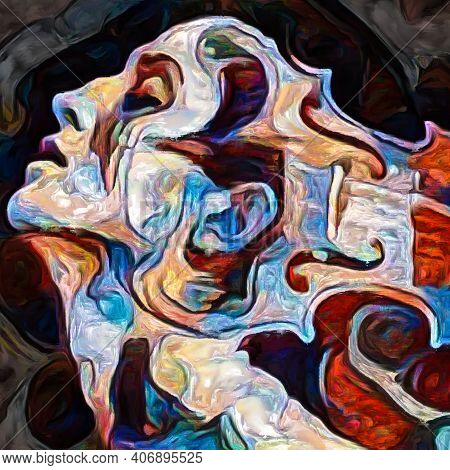 Being Human Series. Inner Melody. Stylized Female Portrait On Subject Of Psychology Of Inner Self, A