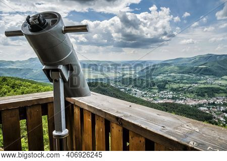 View From Lookout Tower Haj, Nova Bana, Slovak Republic. Travel Destination.