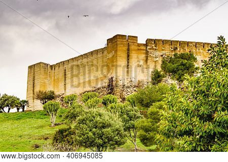 Sohail Castle In Fuengirola, Malaga Spain. Tourist Attraction, Place To Visit. Holidays On Costa Del
