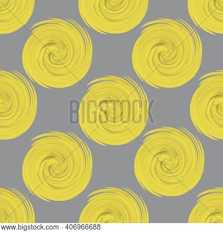 Seamless Abstract Pattern With Swirl In The Trending Colors Of 2021 Ultimat Gray And Illuminating Ye