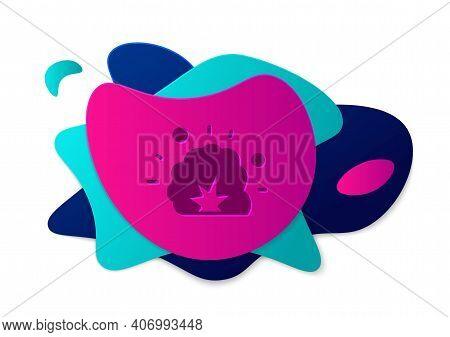 Color Bomb Explosion With Shrapnel And Fireball Icon Isolated On White Background. Abstract Banner W