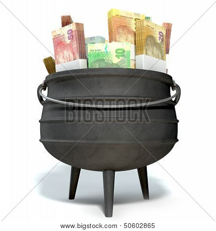 South African Potjie Filled With Rands