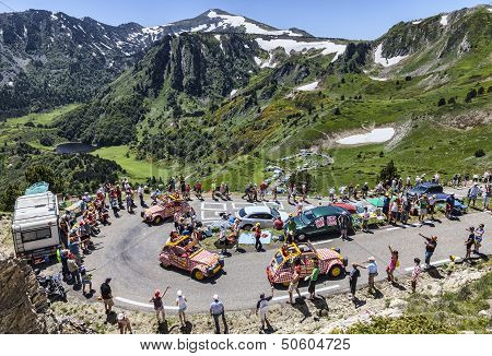 Publicity Caravan In Pyrenees Mountains